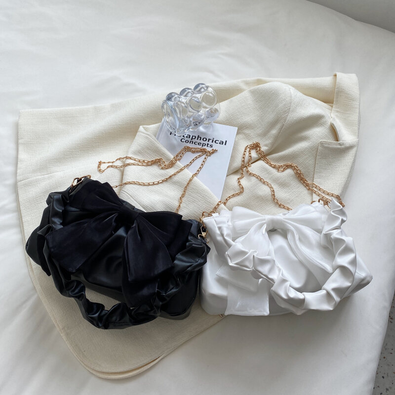 Túi Xách Nữ Mùa Hè 2024 Mới Có Nơ Bướm Xếp Ly Cao Cấp Đa Năng Túi Xách Cầm Tay Mềm Mại Thoải Mái Cho Thanh Thiếu Niên