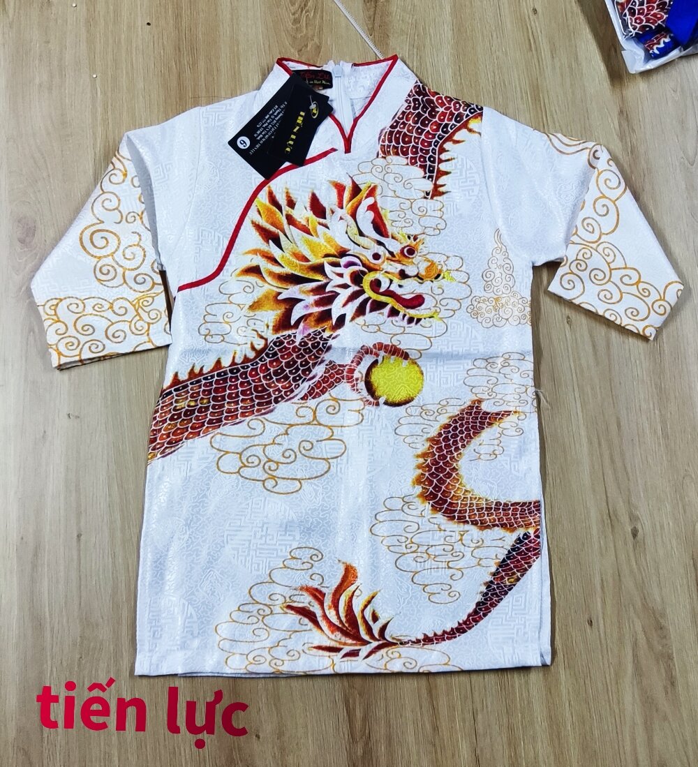 Modernized Ao Dai with Brocade Fabric from Thong Hai