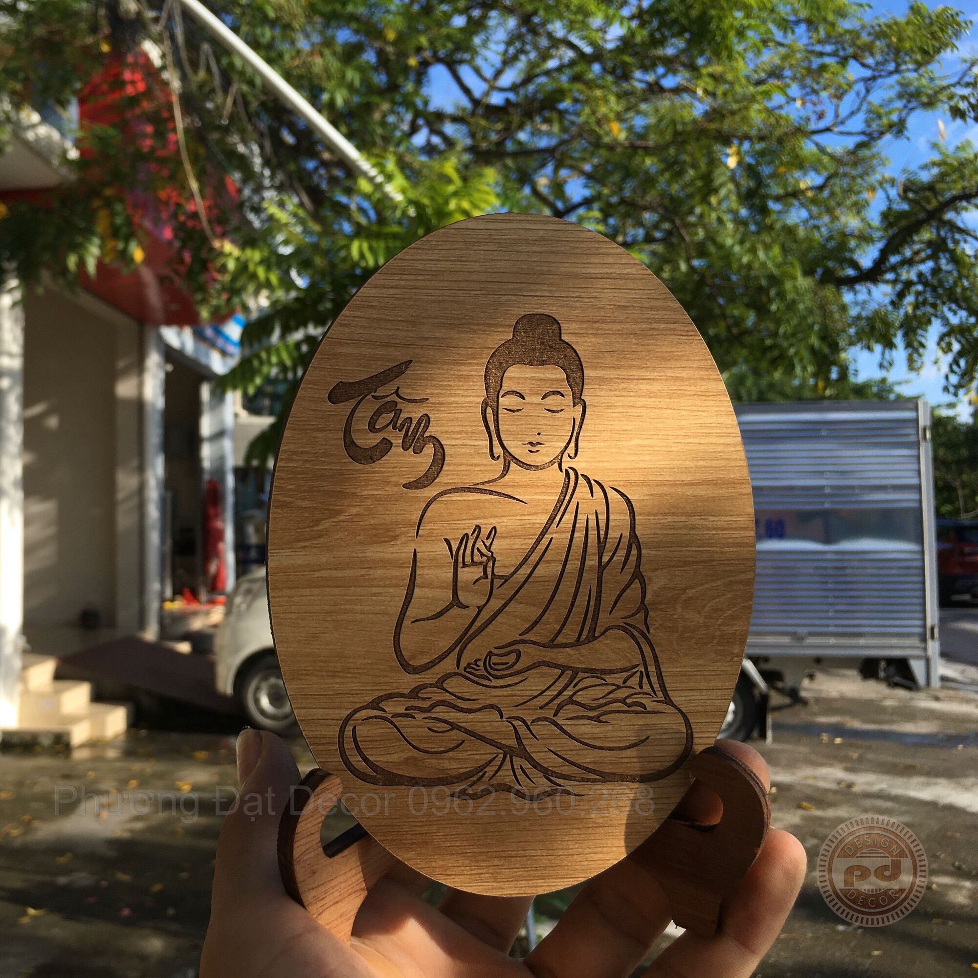 Tranh Phật Giáo Để Bàn Bằng Gỗ ( 11x16cm)
