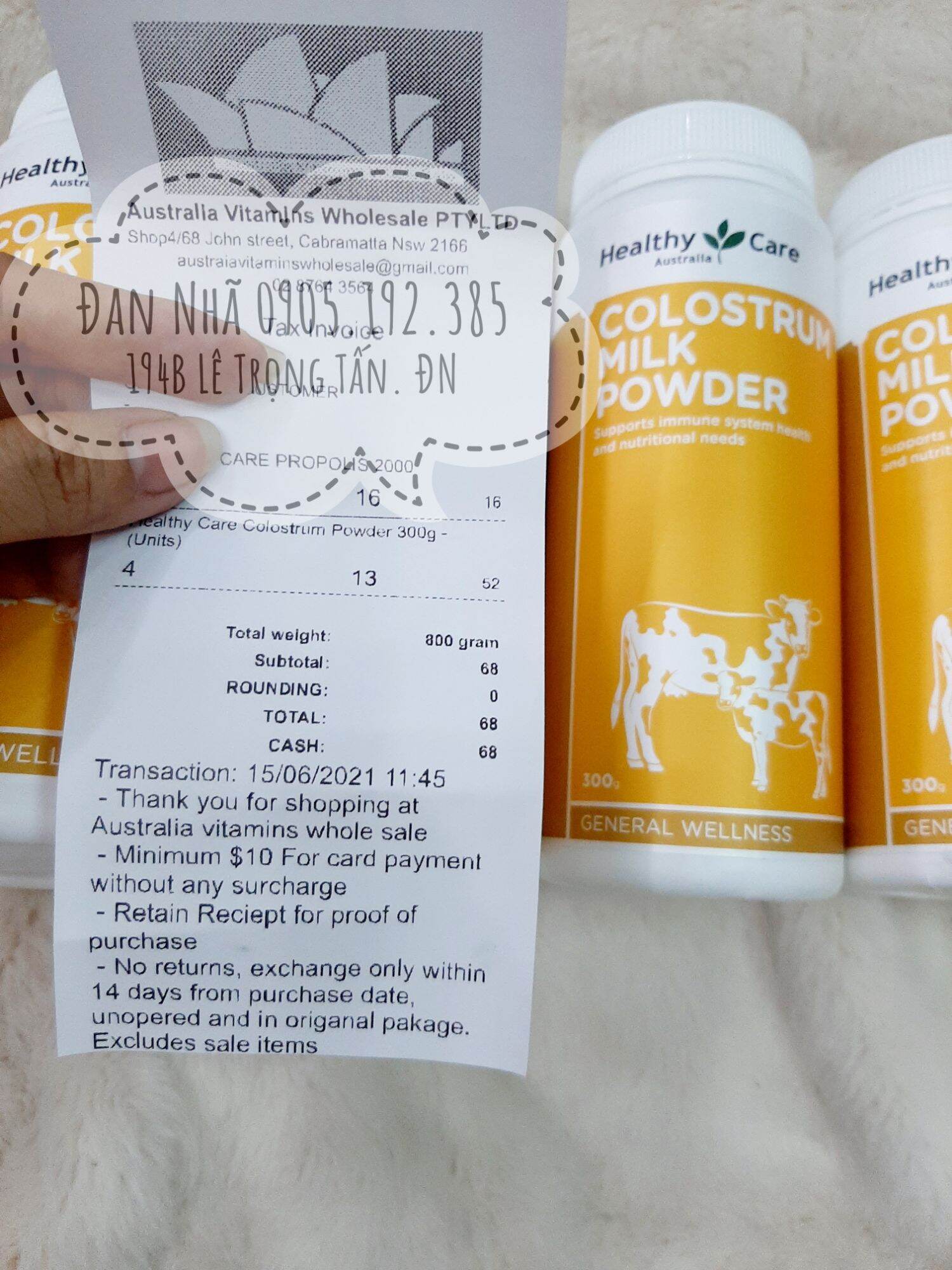 Sữa bò non healthy care volostrum Milk Powder 300g Úc