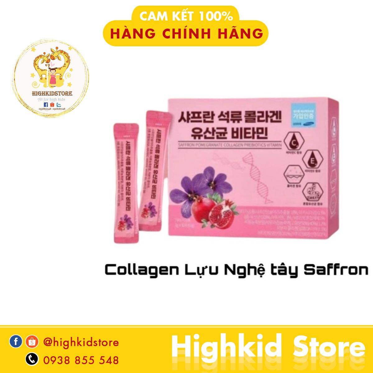 Bột Collagen Lựu Đỏ Nhụy Hoa Nghệ Tây Saffron Bio Cell Hàn Quốc