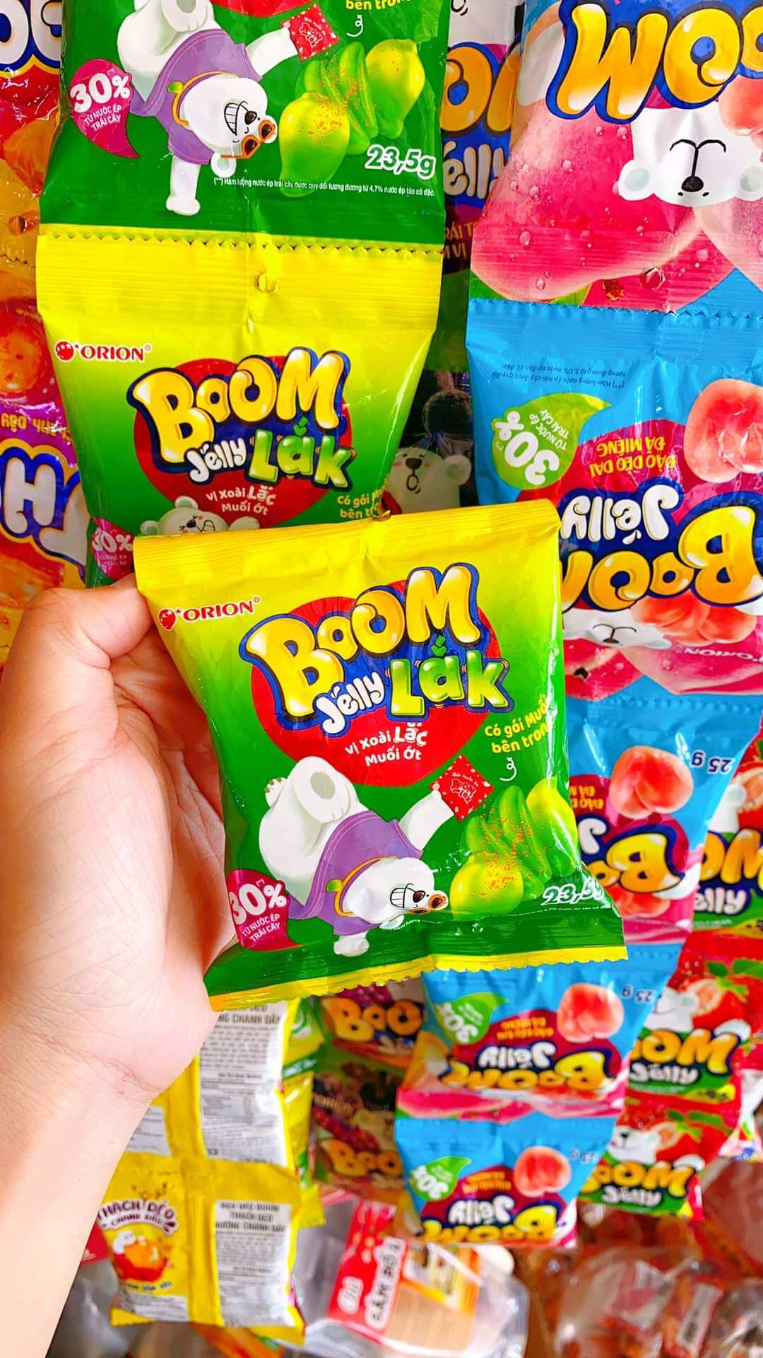Combo 10 gói kẹo dẻo Boom đủ loại