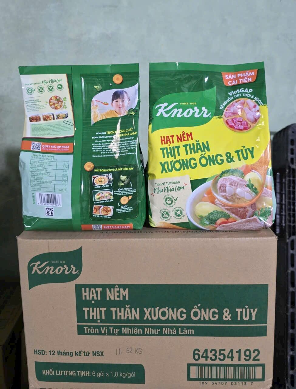  Hạt nêm Knorr 1,8kg thịt thăn xương ống và tủy cho món ngon trọn vị   date mới   