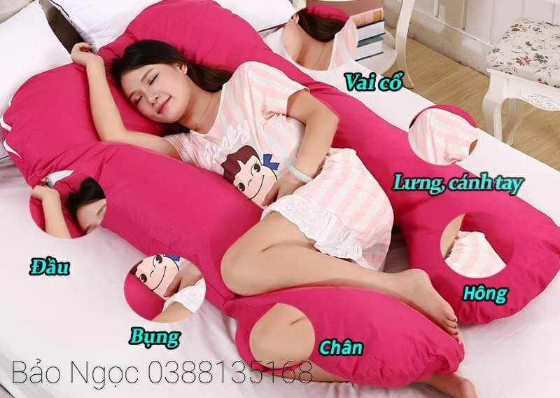 Gối ôm chữ u giành cho bà bầu (vải cotton 100%), đa dạng mẫu mã, màu sắc, chất lượng đảm bảo, cam kết hàng đúng mô tả