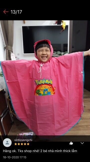 Áo mưa cánh dơi trẻ em