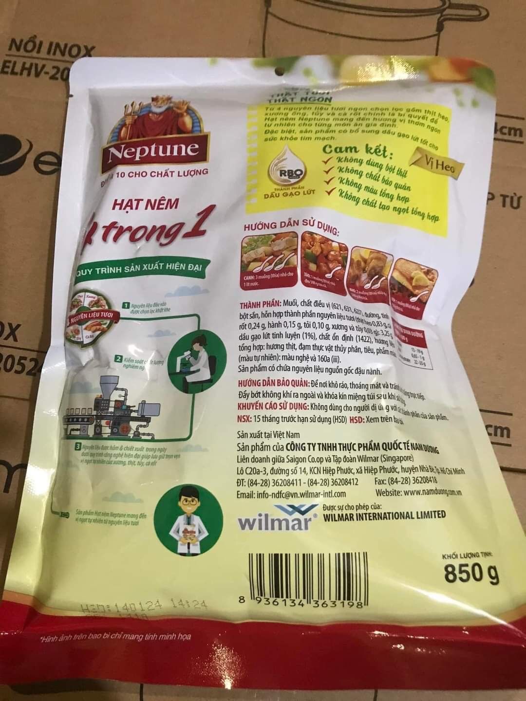 Hạt nêm neptune 4 in 1 vị heo 850gr