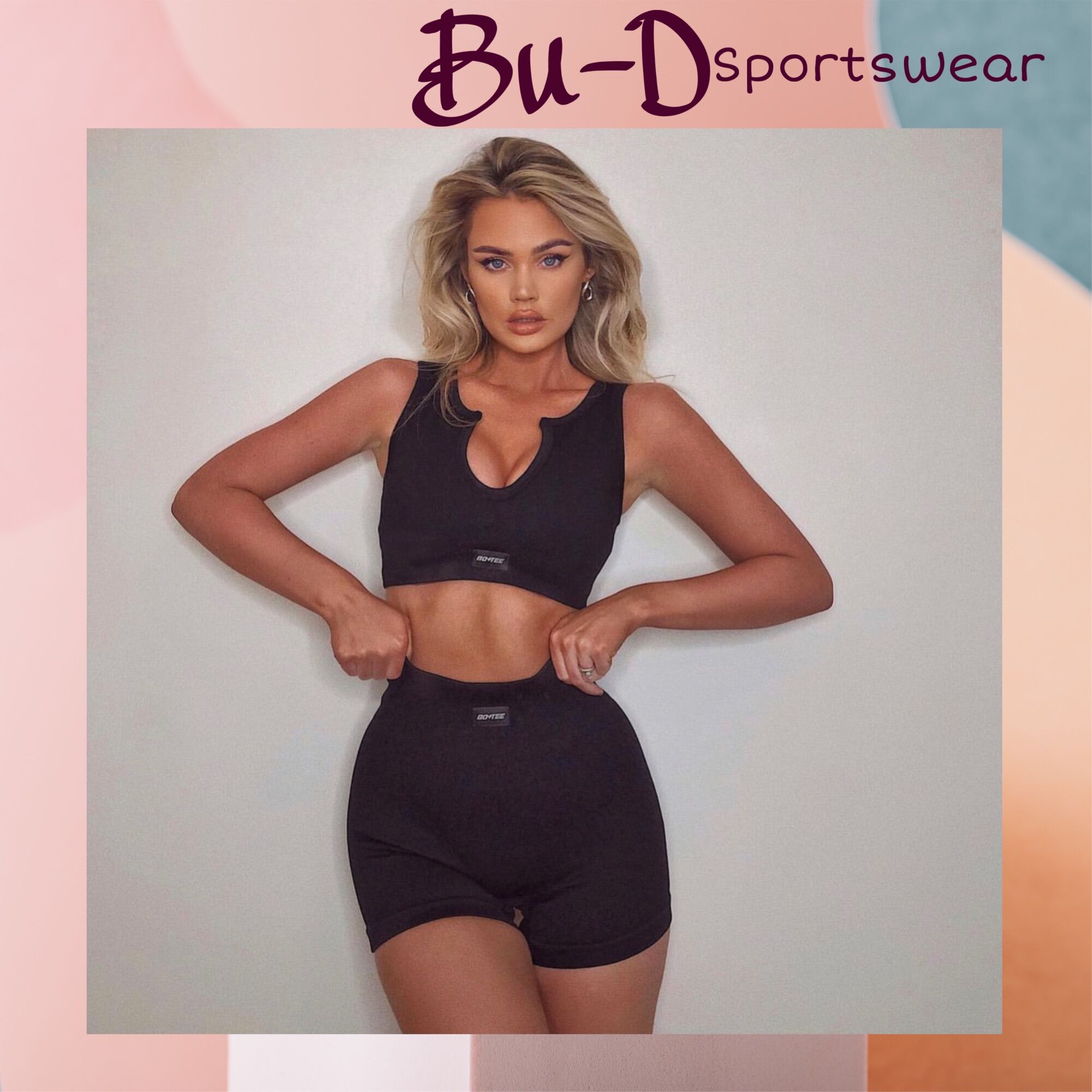 Bộ đồ tập Botee Ribbed cổ U chất thun gân cao cấp