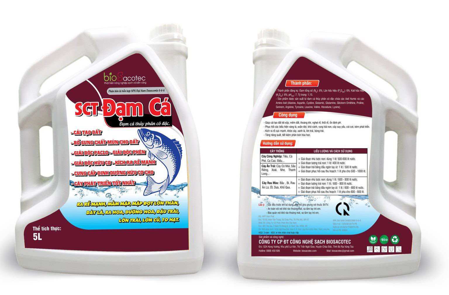 Phân bón lá SCT Đạm Cá – Đạm cá thủy phân cô đặc cải tạo đất, ra rễ mạnh, cây phát triển xanh tốt