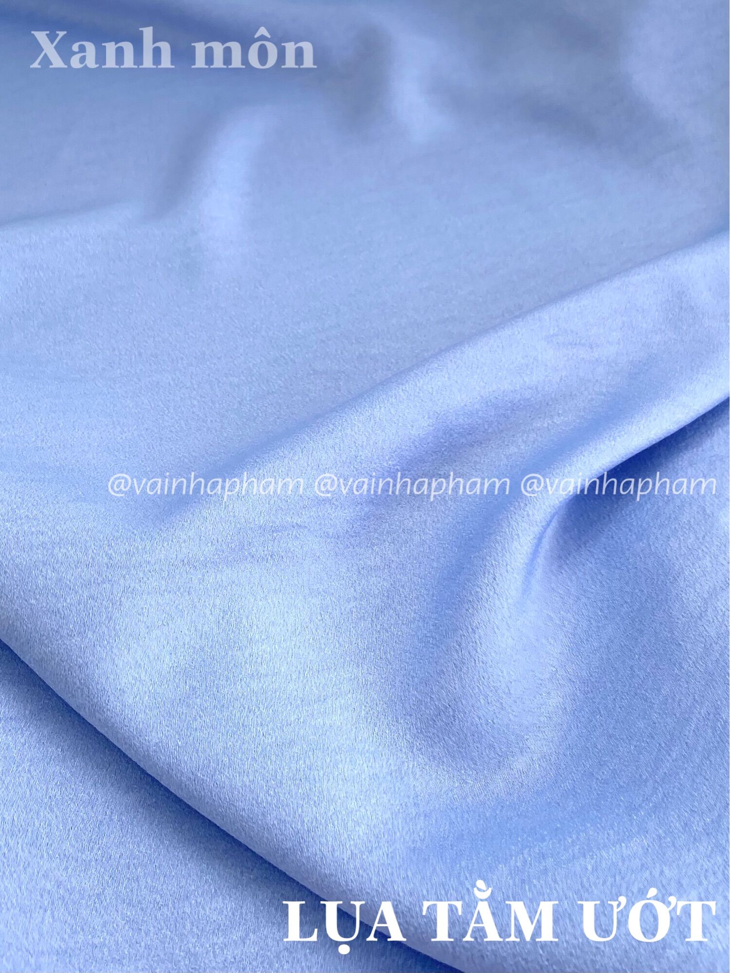 LỤA TẰM ƯỚT XANH MÔN - Khổ 1.5M - VẢI NHÀ PHẠM