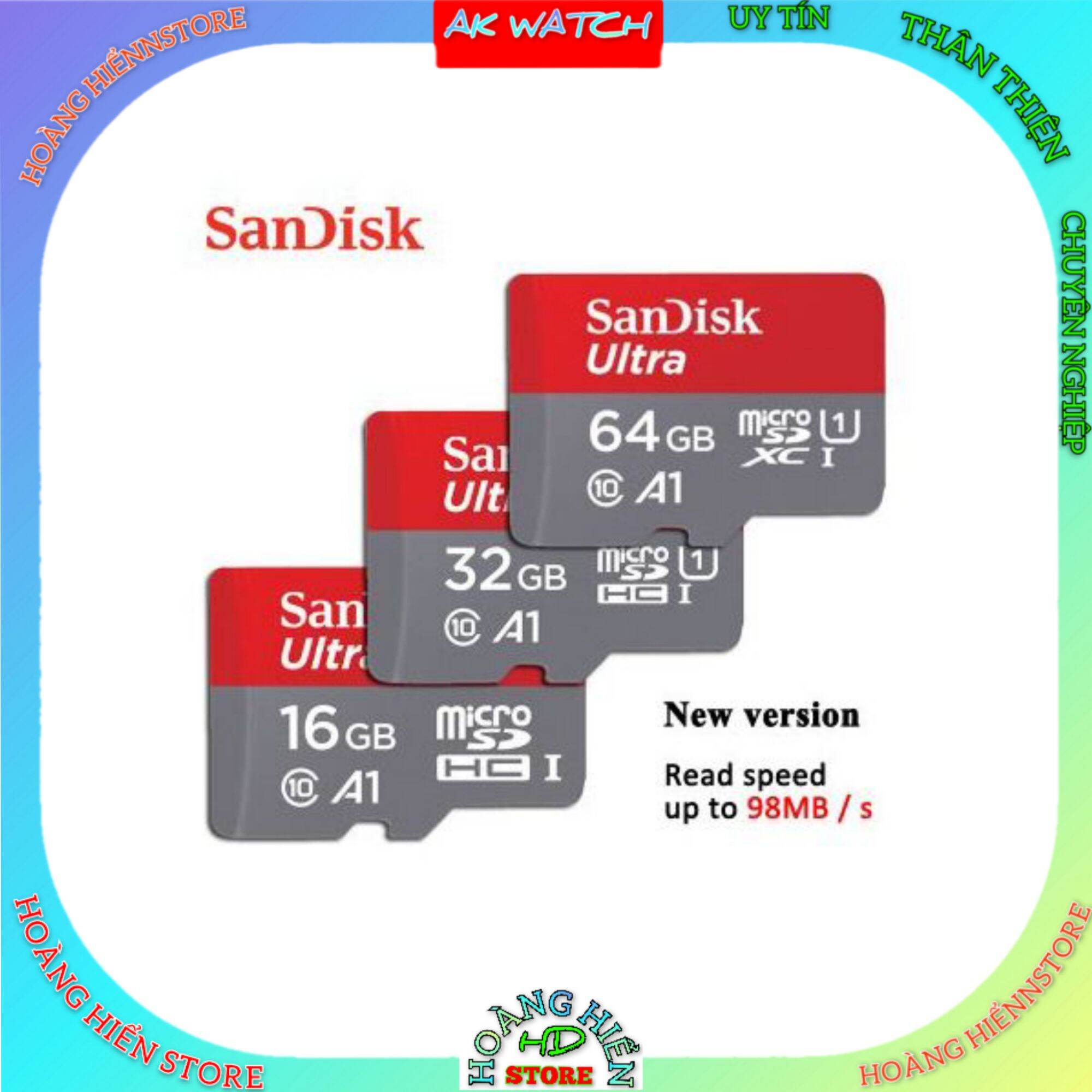 Thẻ nhớ MicroSD 16Gb, 32Gb, 64Gb, 128Gb