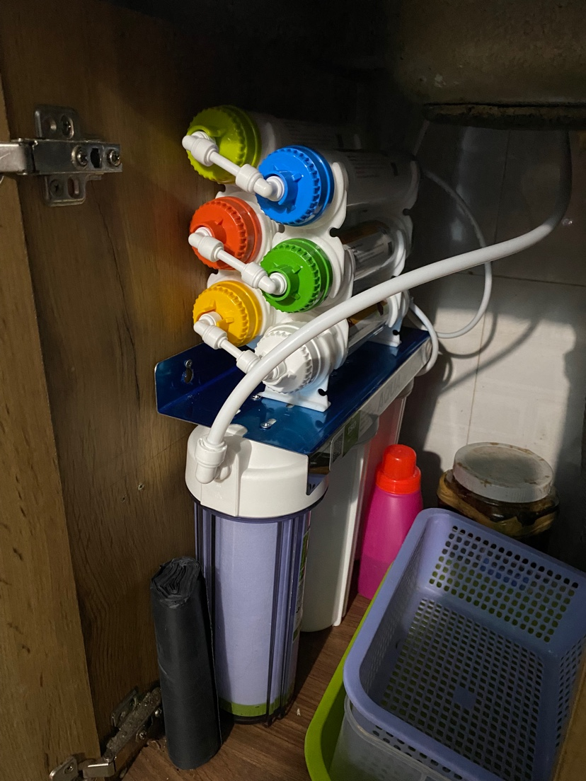 Bộ lọc nước nano 9 cấp lọc, aquasumo, không nước thải, không dùng điện, vòi, dây, van cấp đầy đủ