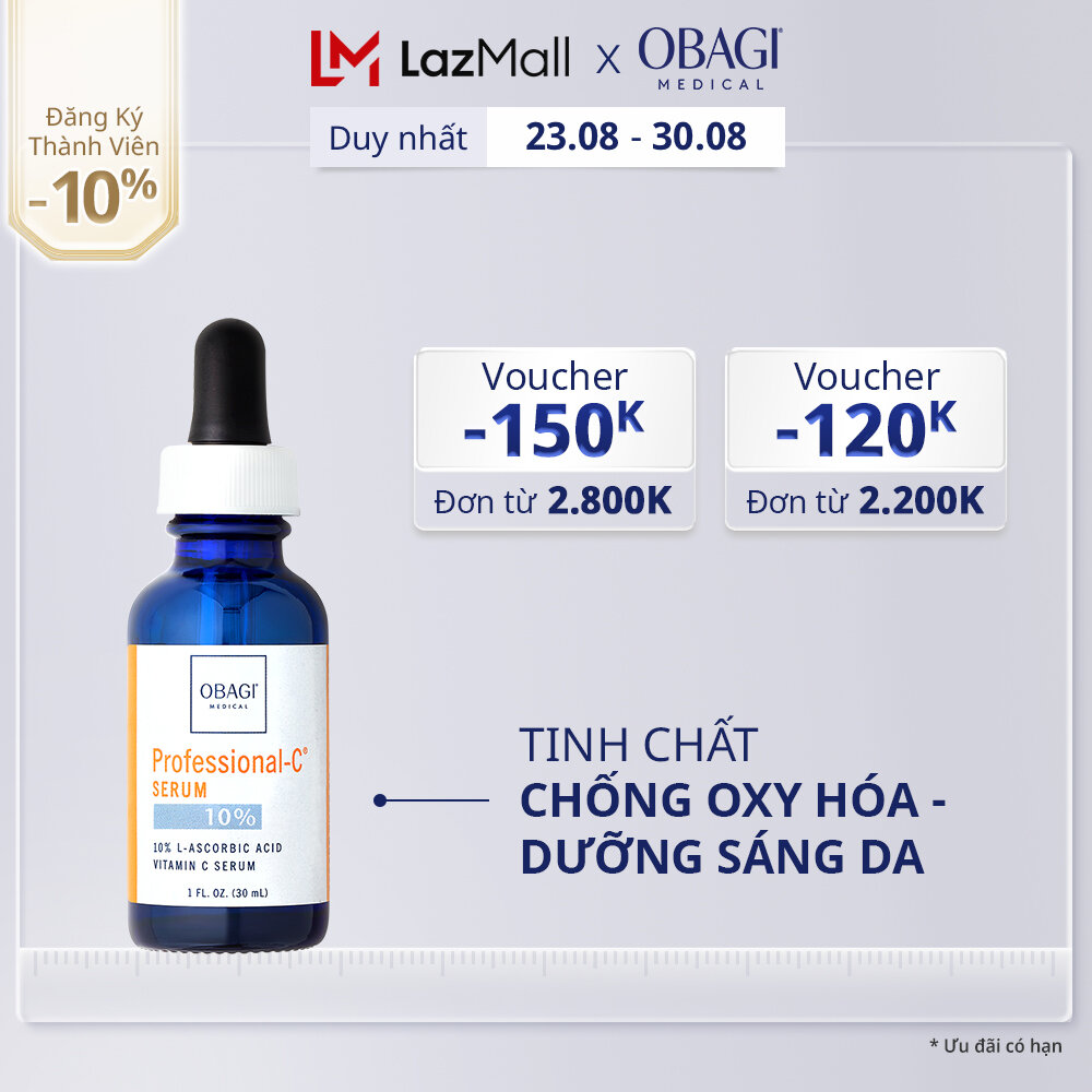 Serum vitamin c 10% dưỡng sáng da & chống oxy hóa obagi professional-c 30ml