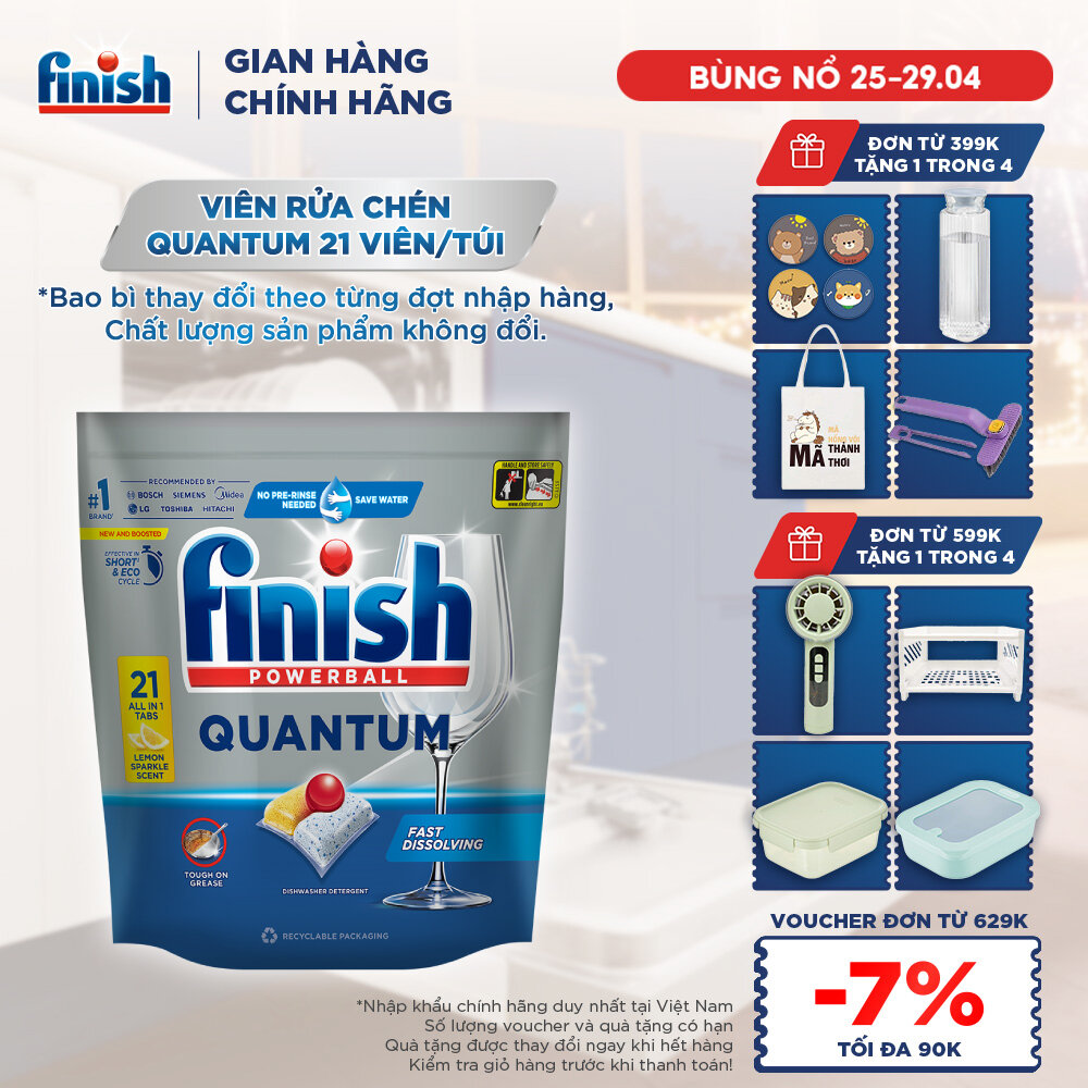 Viên Rửa Chén Bát Finish Powerball Quantum 21 viên