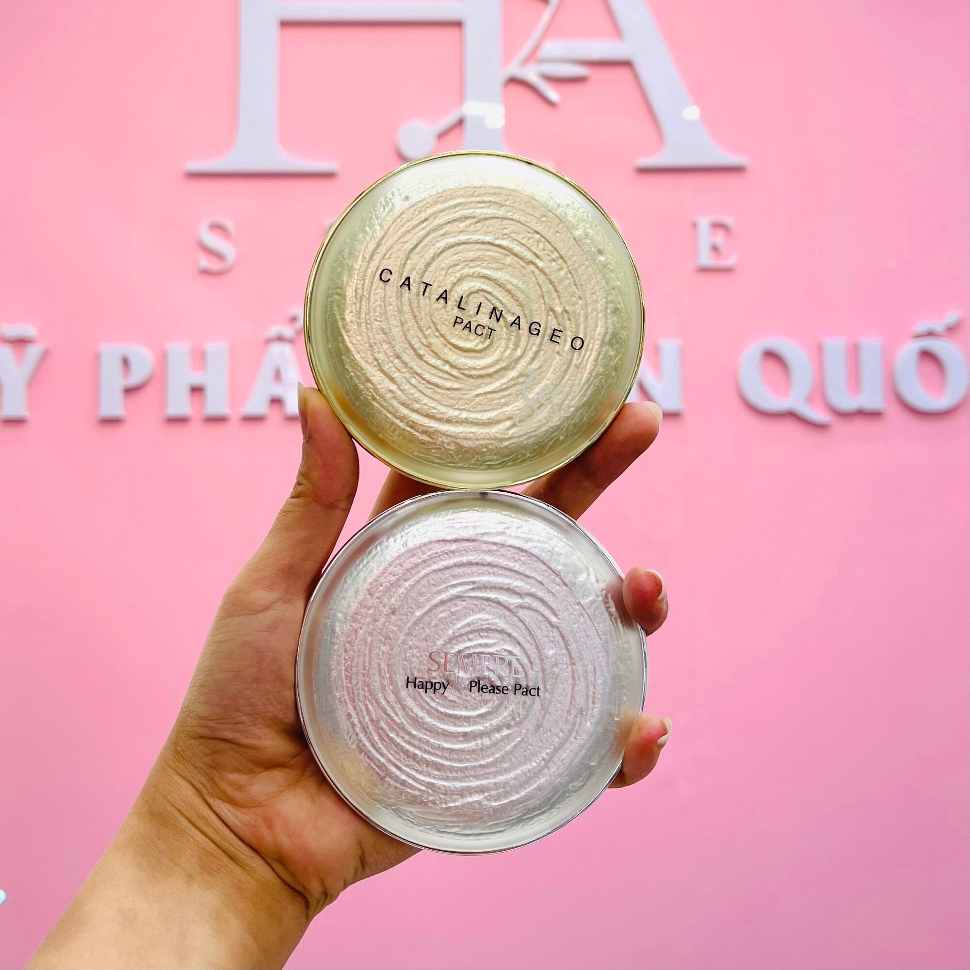 Phấn Phủ Geo Sempre Happy & Please Pact Kiềm Dầu Siêu Mịn Hàn Quốc