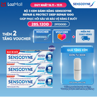 Bộ 3 Kem đánh răng SENSODYNE Repair & Protect Deep Repair 100g giúp phục hồi sâu và bảo vệ răng ê buốt