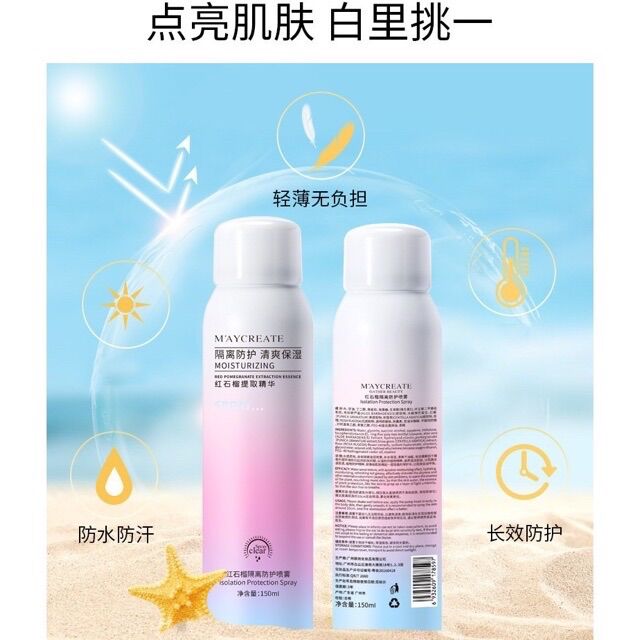 Xịt nâng tone chống nắng trắng da M‘aycreate | Maycreate | Vinie.minisize