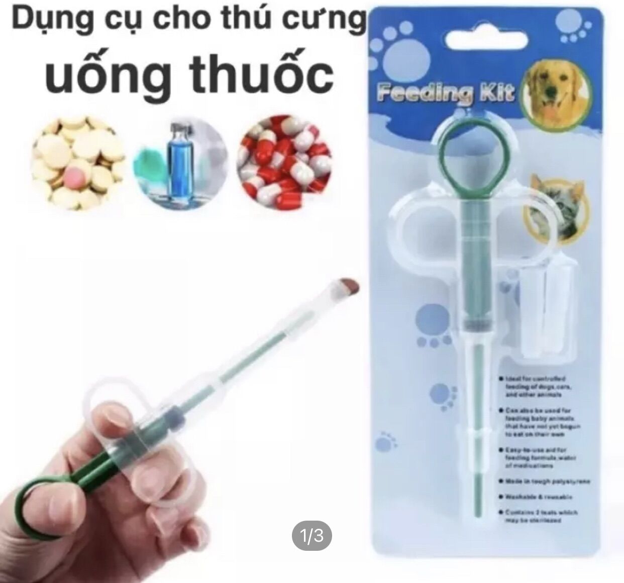 Dụng cụ hỗ trợ uống thuốc / sữa cho chó mèo