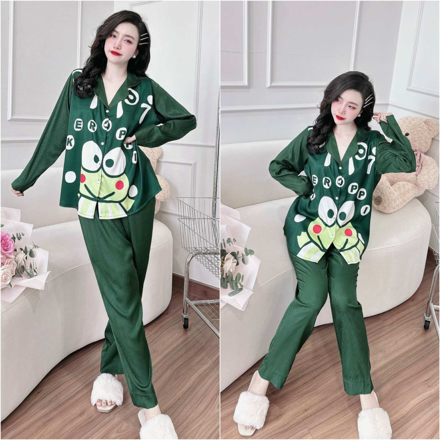 (50-100kg) Đồ bộ Lụa Xước Tiểu Thư Bigsize cao cấp