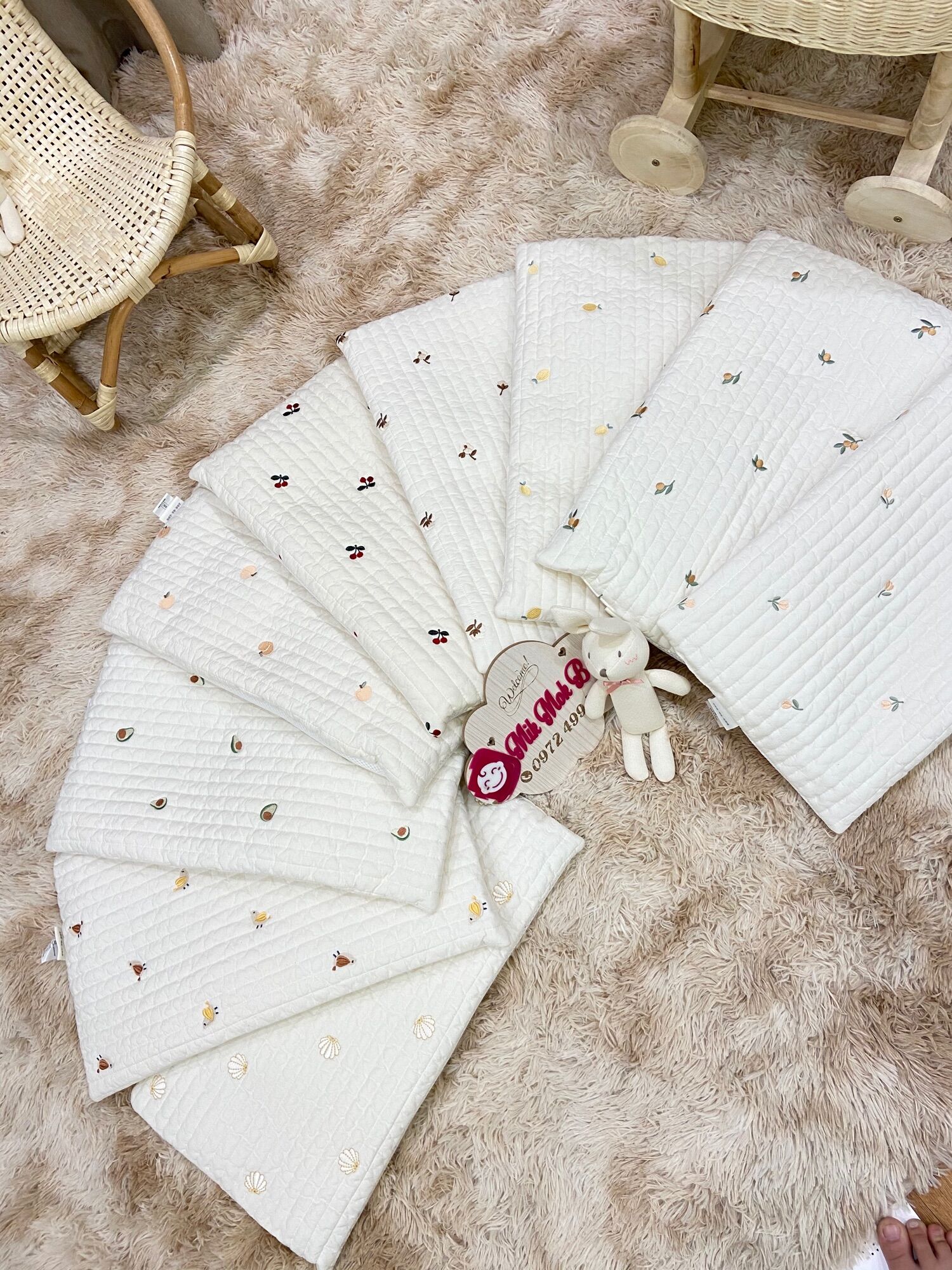 Gối chữ nhật mỏng Dottodot và malolotte-made in Korea - hàng có sẵn