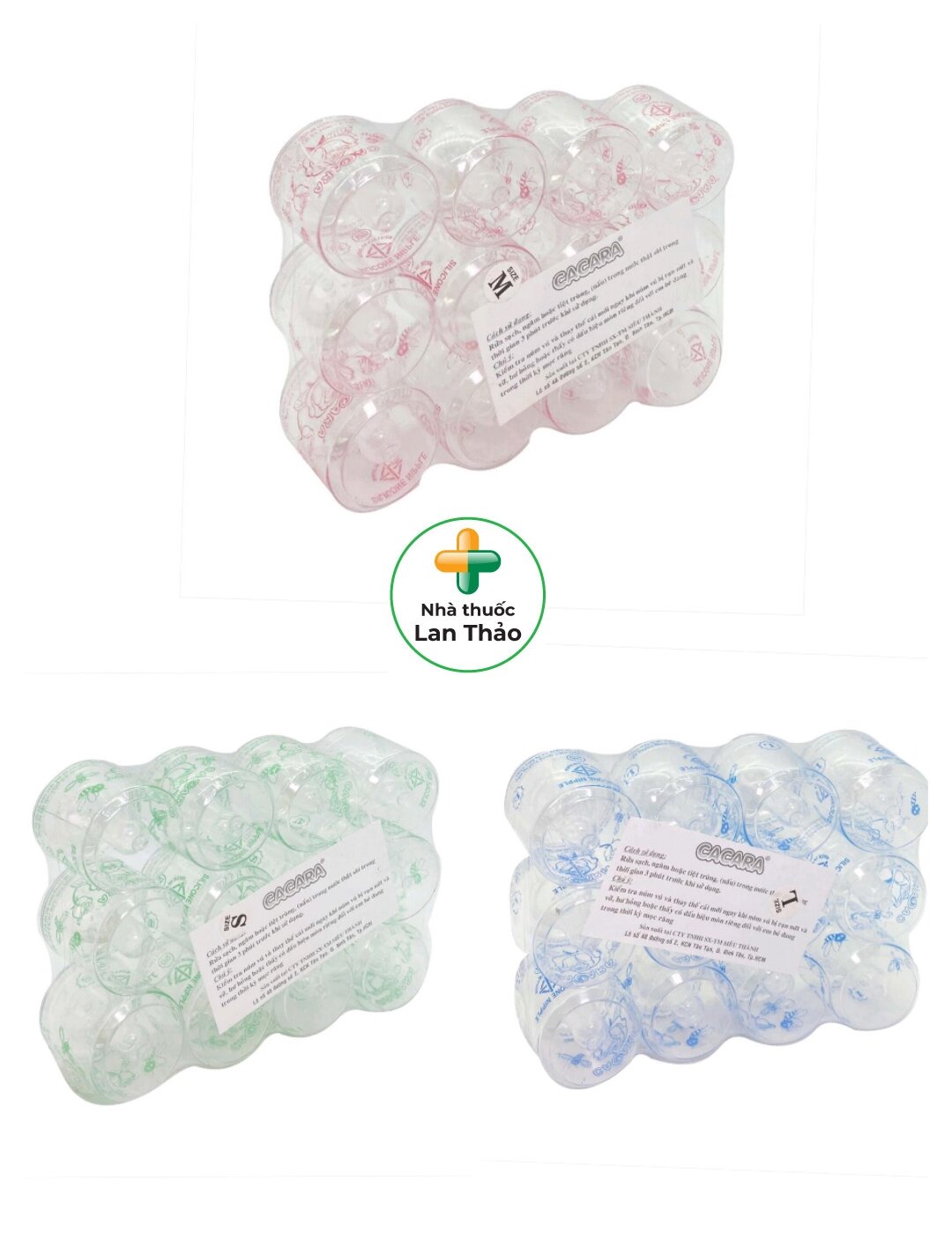 Núm vú ly cacara đủ size lốc 12 cái