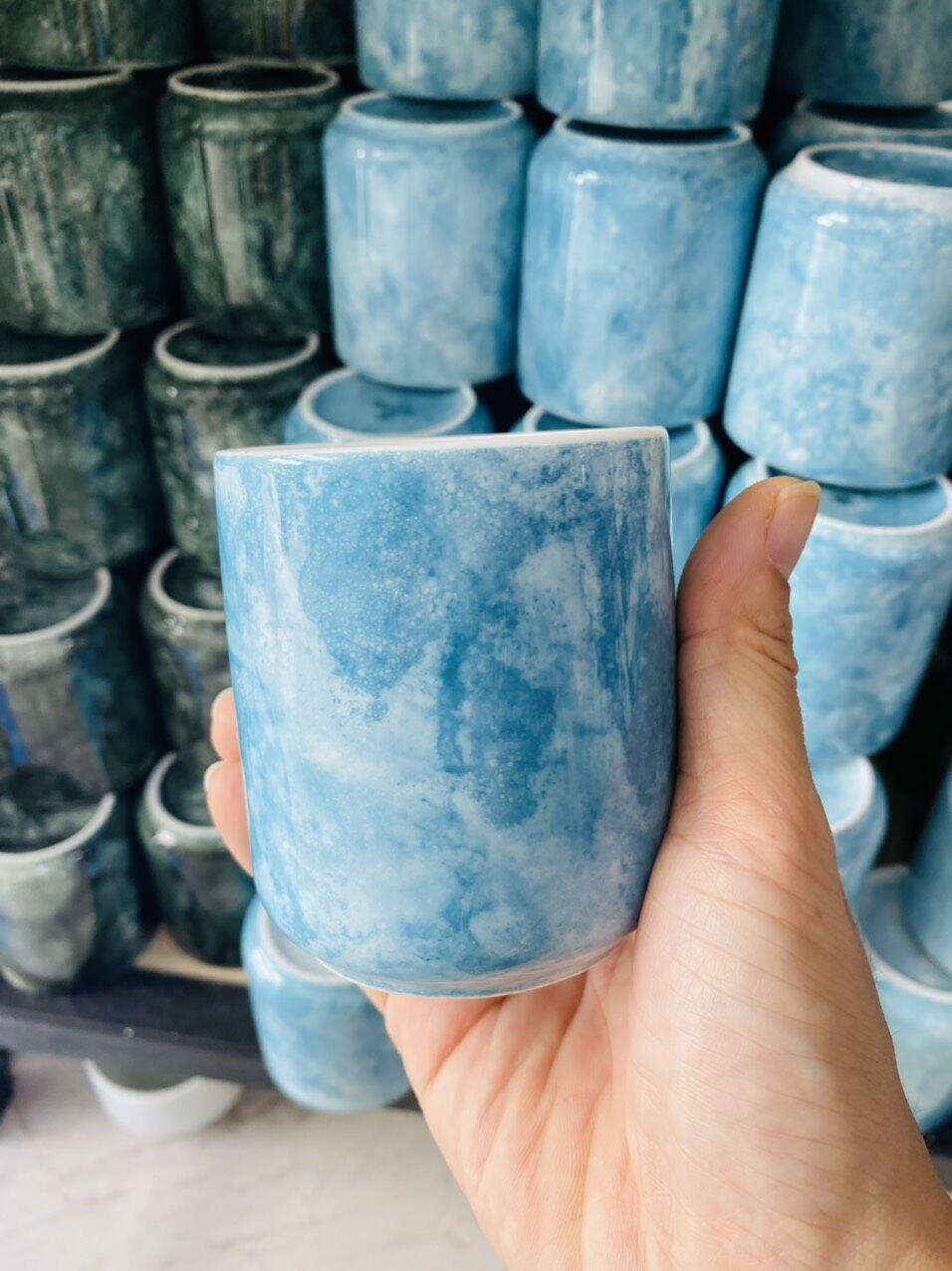 Ly uống nước,cốc uống trà,cafe men vân đá - gốm sứ bát tràng 200ml