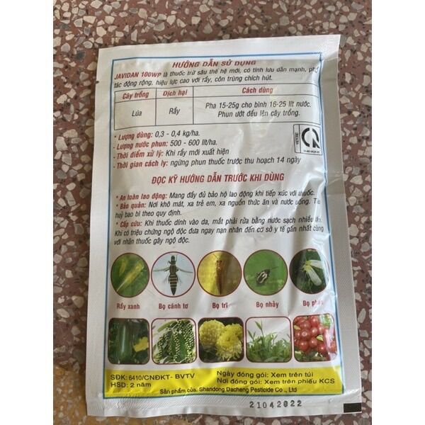 Thuốc trừ bọ trĩ, rầy chích hút Javidan 100WP 100g