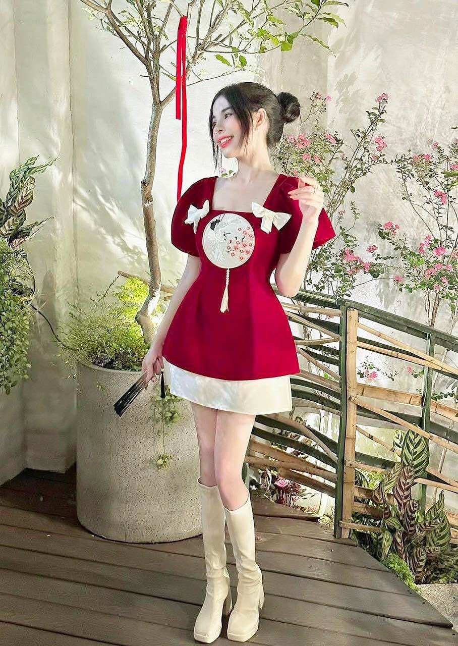 (SHOP BIGSIZE NỮ 50KG ĐẾN 90KG) set áo logo váy ngắn trẻ trung