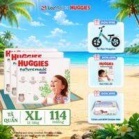 [Chỉ 25-29.06 QUÀ TẶNG ĐƠN 399K](Mua 1 tặng 1) Combo 3 Tã/Bỉm quần HUGGIES PLATINUM NatureMade XL38 (12-18kg)-Gói Jumbo 38 miếng