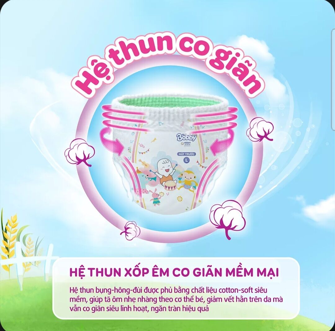 [Mới] Tã quần Bobb 3mm Mega Jumbo Gạo non L96+8
