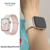 FENKAN | Dây Đeo Đồng Hồ Silicone Từ Tính Màu Đen cho Apple Watch Series 10/9/8/7/6/5/4/3 SE và Ultra 1/2