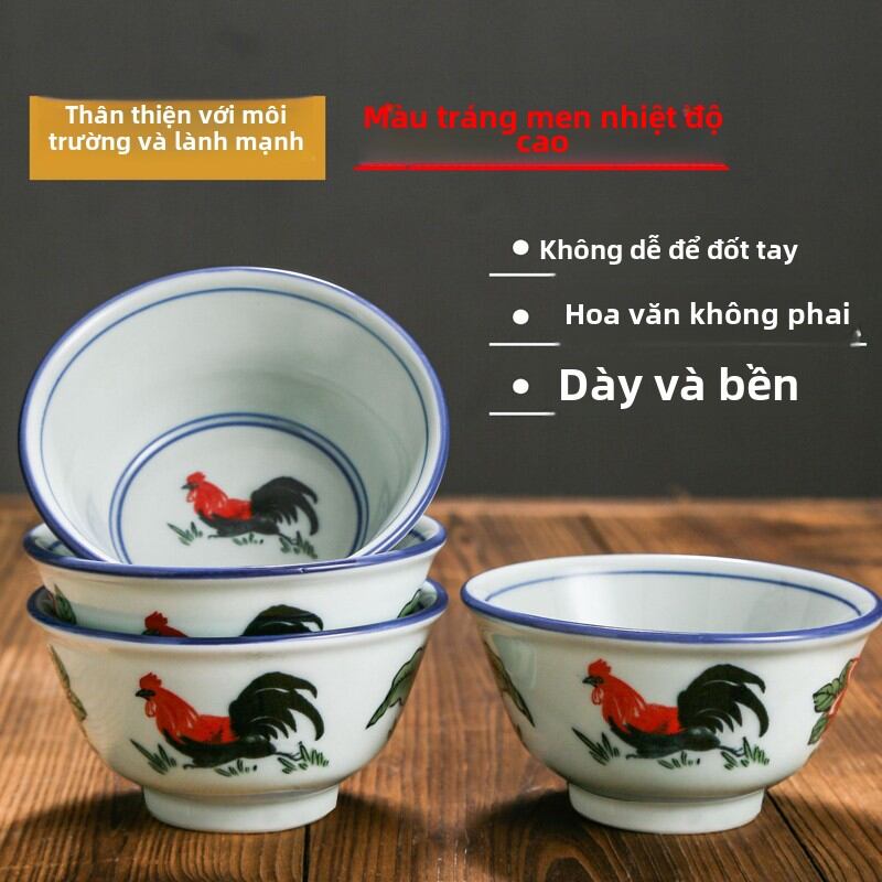 Bộ Đồ Ăn Bằng Gốm Sứ Cổ Điển Trung Quốc Phong Cách Nông Thôn Bộ Bát Đĩa Hình Con Gà Cao Cấp Dùng Trong Nhà Khách Sạn