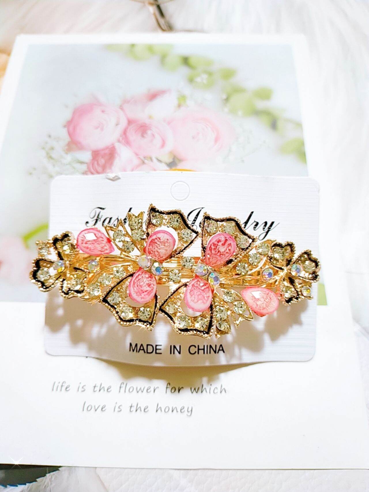 kẹp tóc phía sau đính đá lấp lánh - Kẹp tóc trung niên K01