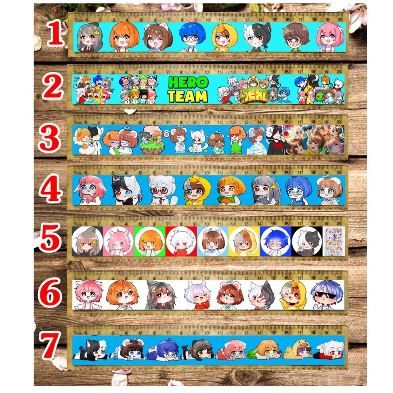 Thước kẻ hero team 3-5 cái khác nhau