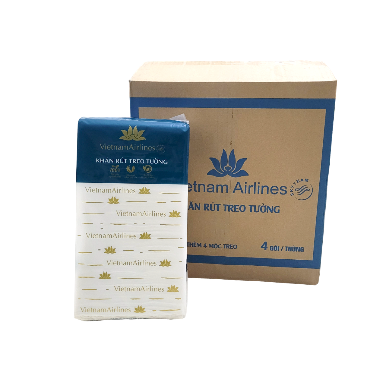 Khăn lụa treo tường VN Air 1500 tờ tặng kèm móc treo