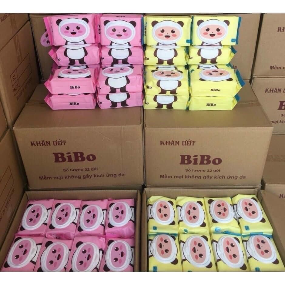 ( DÙNG ĐƯỢC CHO EM BÉ ) Khăn giấy ướt BIBO không mùi 100 tờ (giao màu ngẫu nhiên)