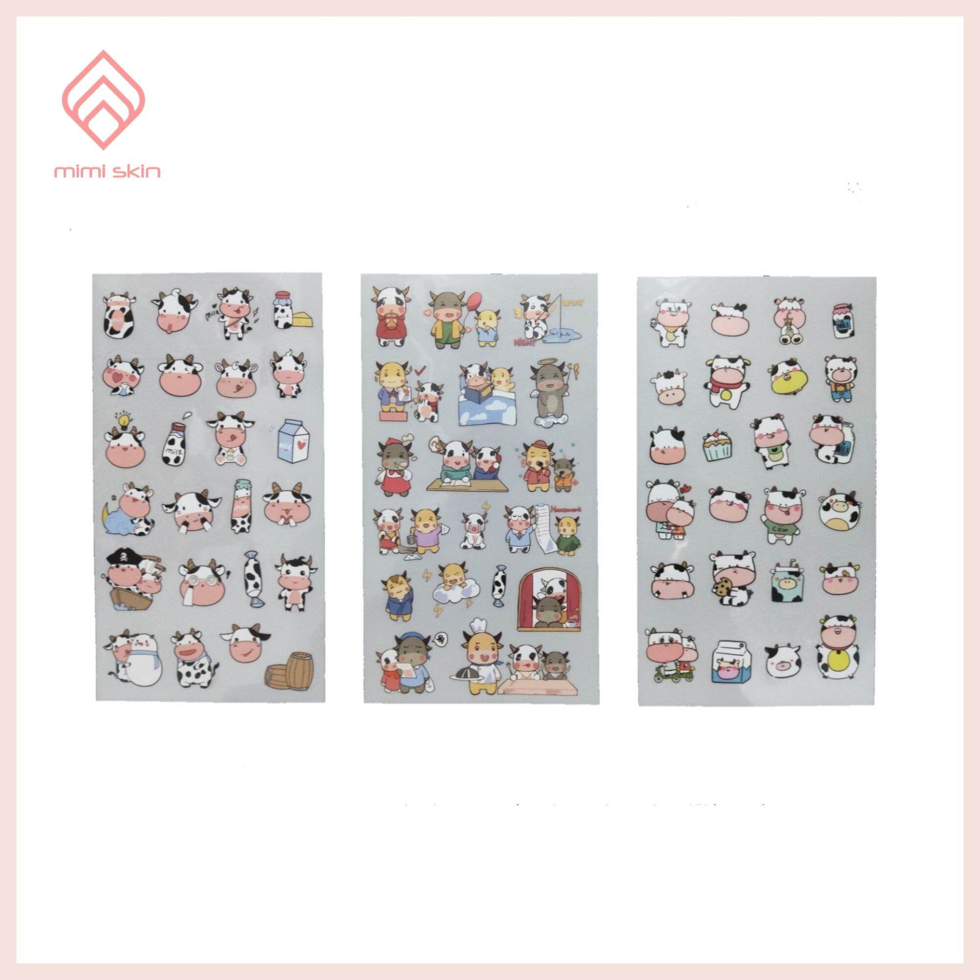[HCM_Hàng Có Sẵn] Bộ 72 sticker bò sữa dán tiện dụng mimiskin