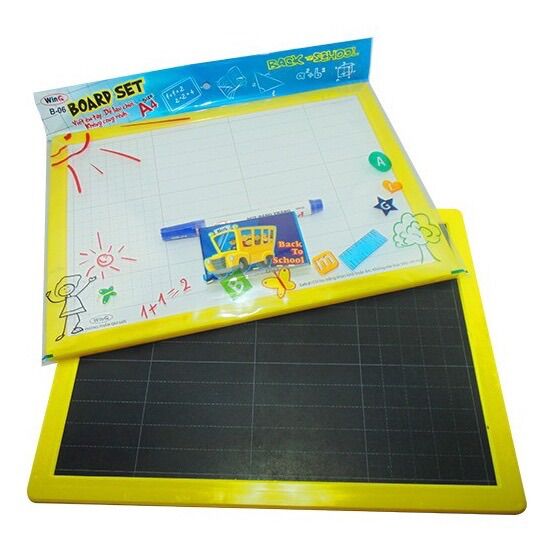 Bảng bộ 2 mặt A4 B-06 WinQ (tặng kèm 1 cây bút và đồ lau bảng)