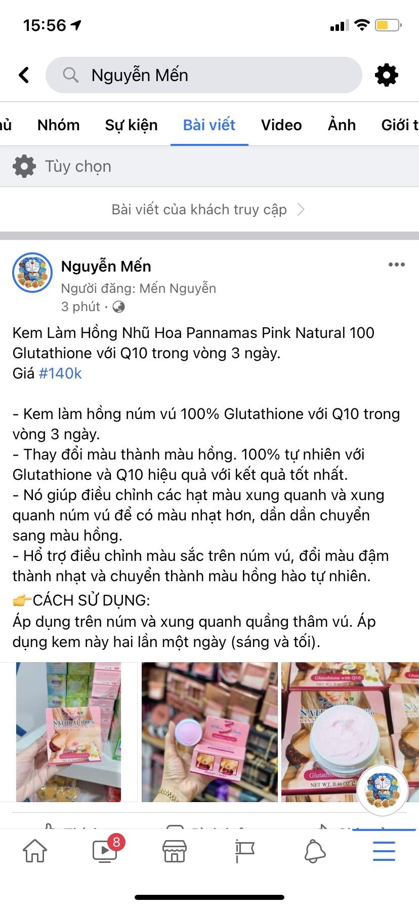 [HCM]Kem làm hồng nhũ hoa Pannamas