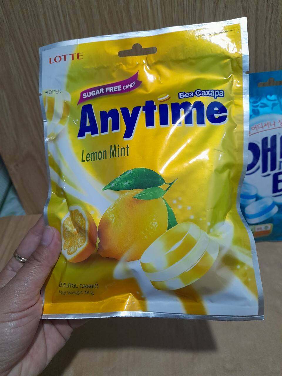 Kẹo Lotte Anytime không đường vị chanh 74g