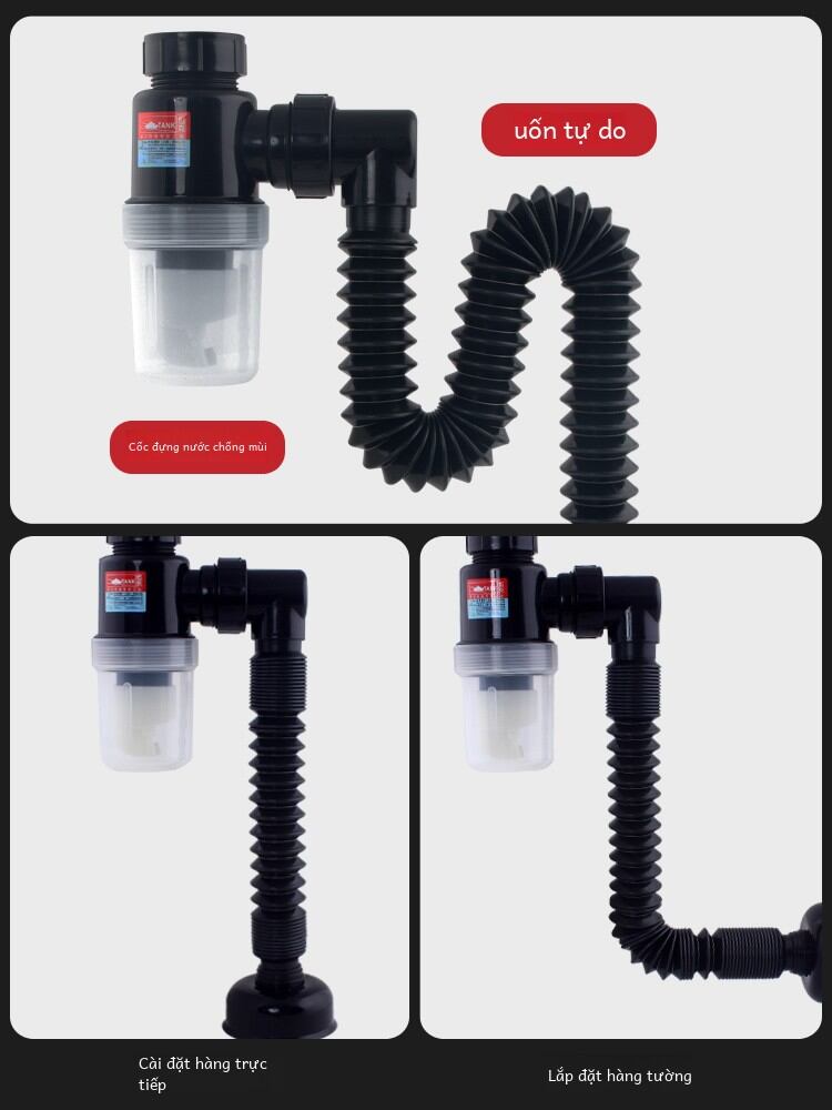 Wash Basin Downcomer Drain Pipe Pipe Washbasin Pool Odor Preventer Basin Hose Drain Cap Sets Silicone Channel