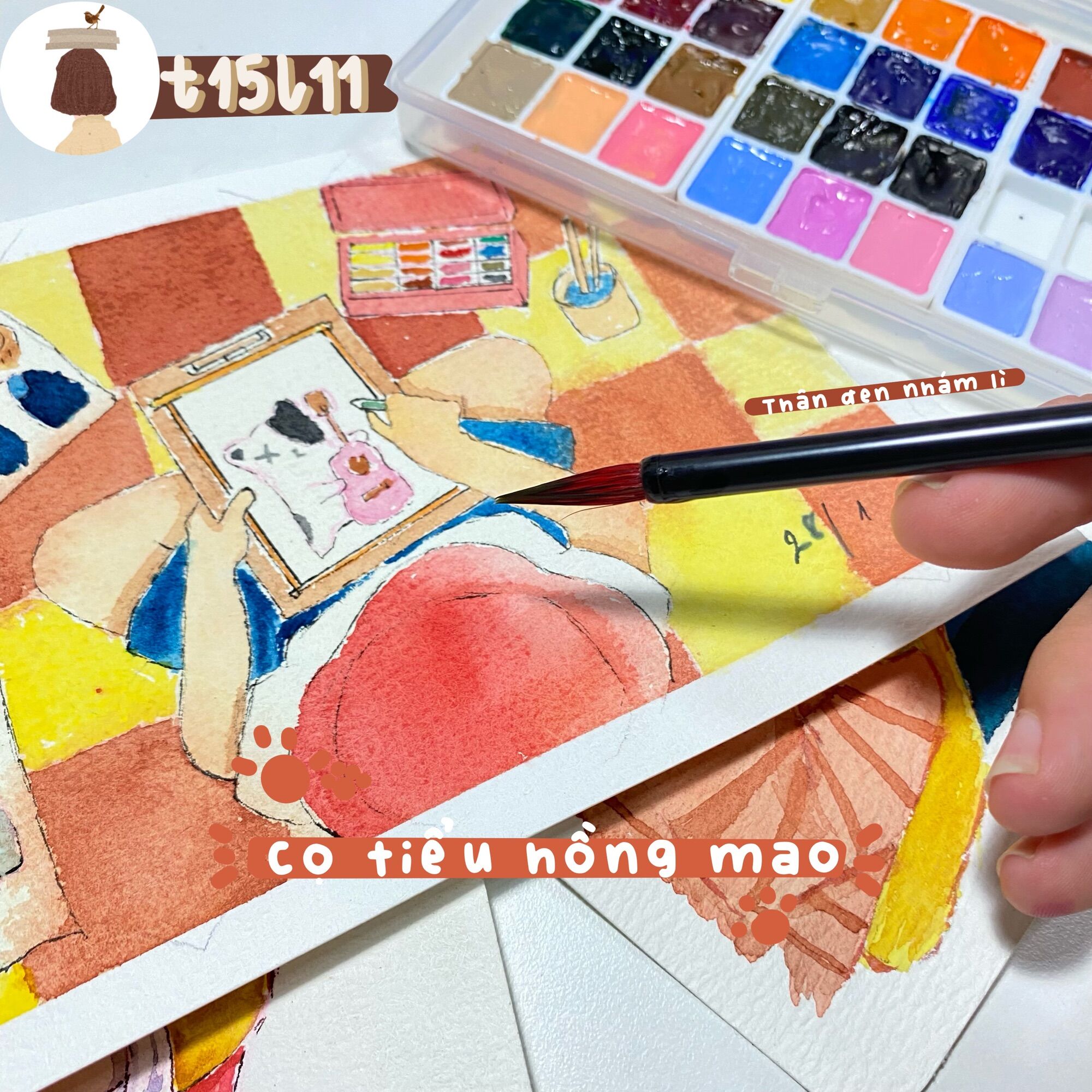 [t15l11] Cọ vẽ thư pháp Tiểu Hồng Mao
