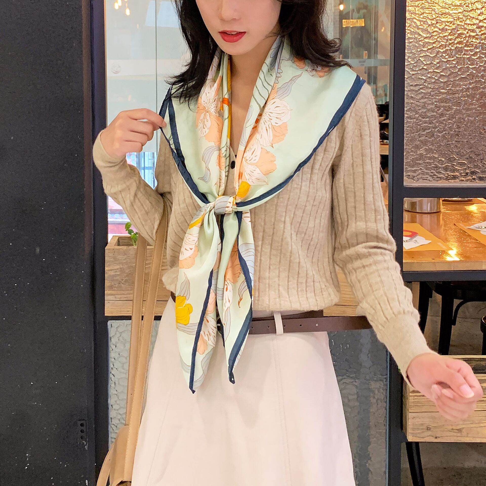 Khăn lụa quàng cổ 90x90cm , khăn lụa dài, khăn choàng lụa, khăn choàng dáng dài cao cấp, khăn mùa đông cho nữ- Quà tặng ý nghĩa cho phái đẹp K-13