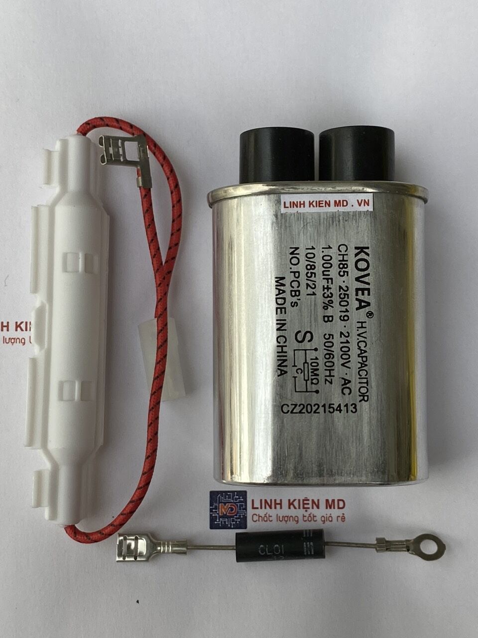 Tụ cao áp lò vi sóng , cầu chì , diode (combo 3 linh kiện)