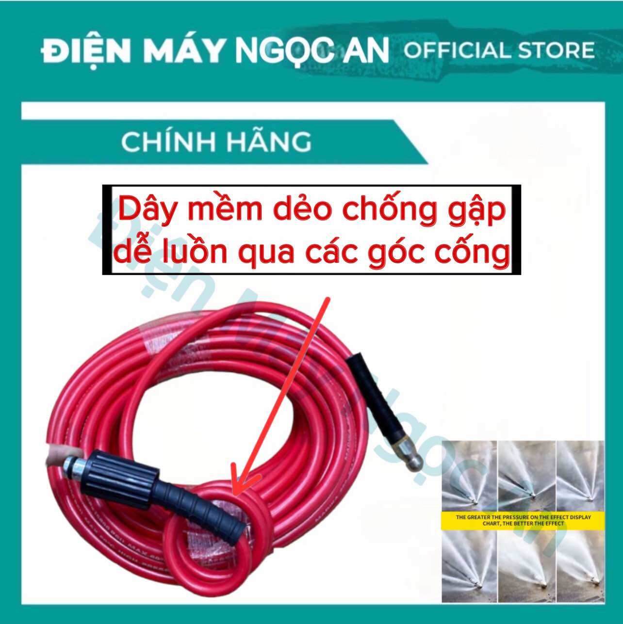 Dây thông tắc cống bằng áp lực nước máy rửa xe - sử dụng máy rửa xe - có các cỡ dây 10m -15m -20m . cuộn dây thông tắc cống