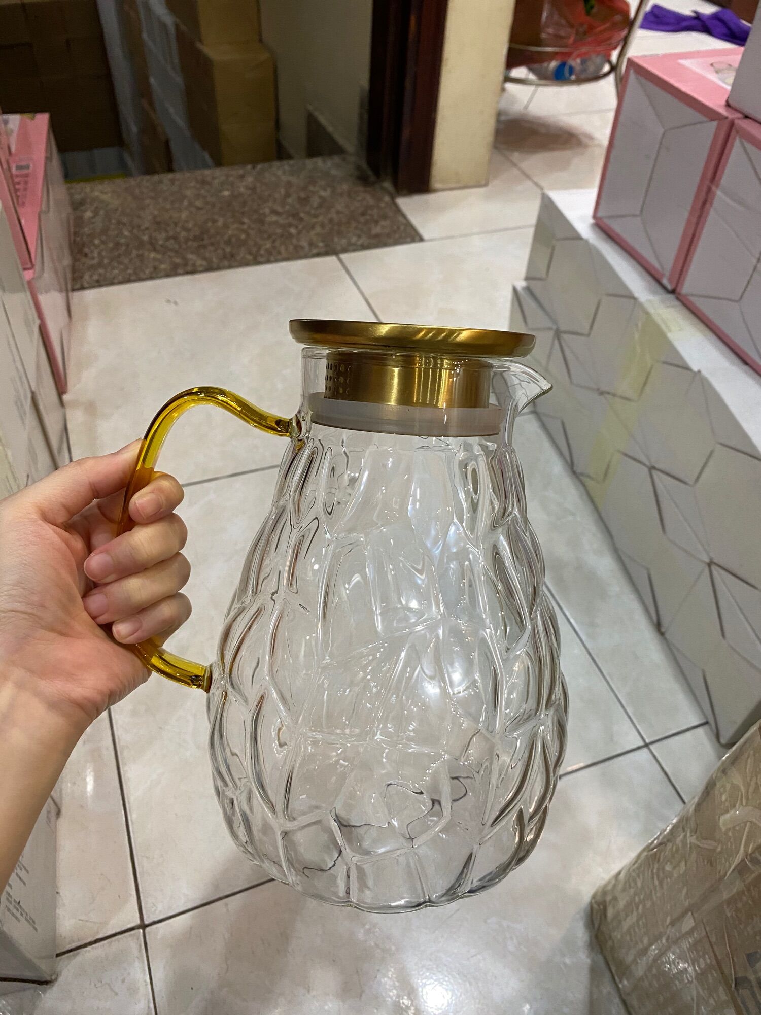 Bình thuỷ tinh nắp inox 1,9l