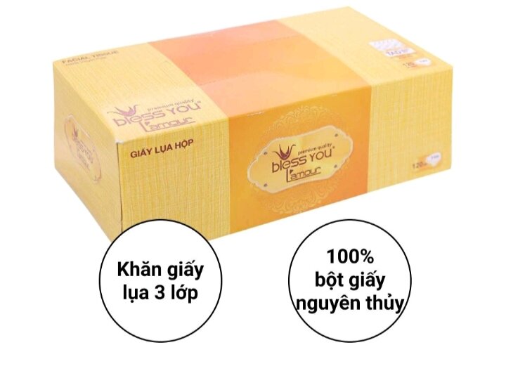 Thùng ( 60 Hộp)  Khăn Hộp BLESS YOU LAMOUR 120 tờ