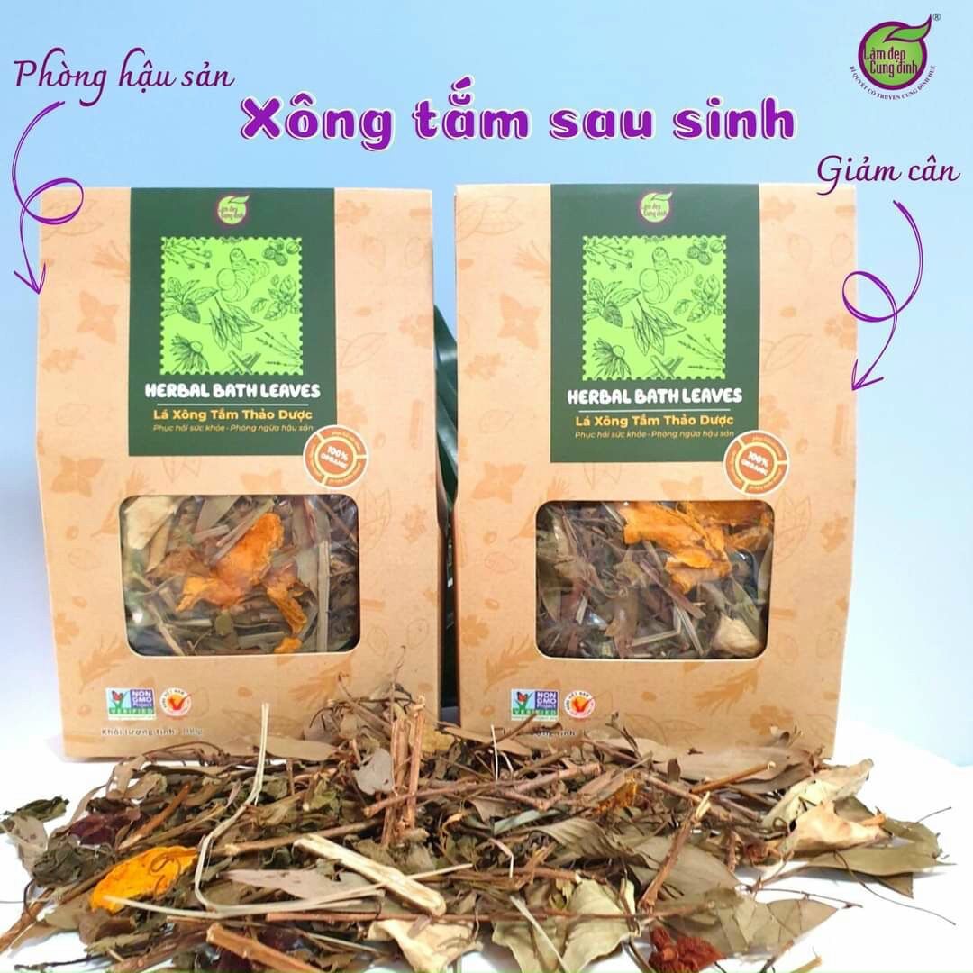 Combo 2 hộp lá xông tắm thảo dược cung đình - cho mẹ sau sinh - bảo nhiên / làm đẹp cung đình