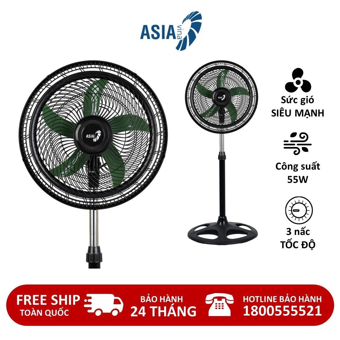 Quạt đứng Asia TURBO ONE VY619890 55W Hàng chính hãng, Bảo hành 24 tháng