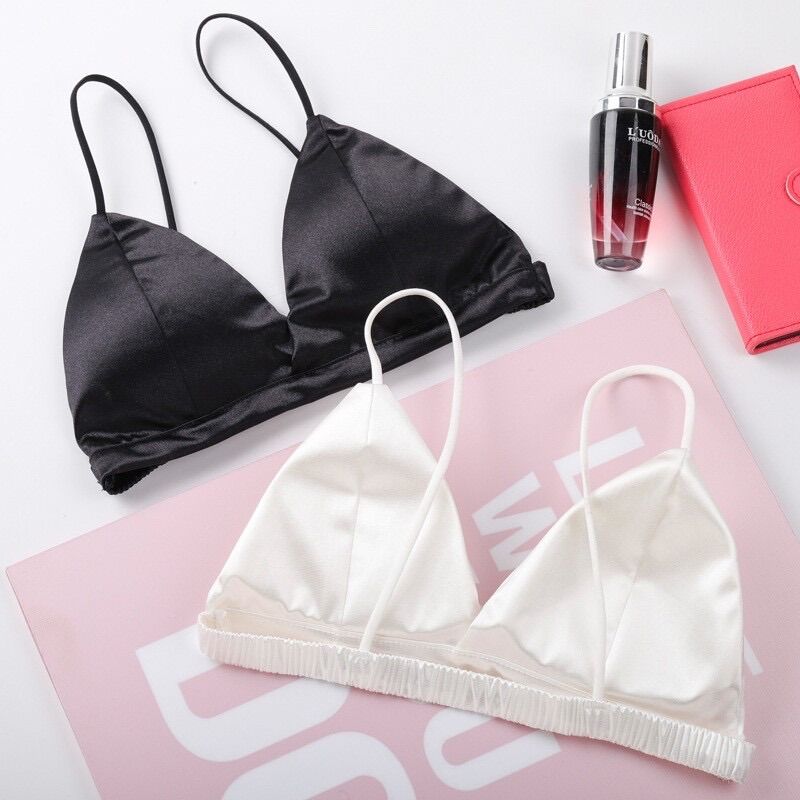 Áo bra satin bóng trơn dây mảnh br21
