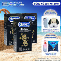 Bộ 3 hộp bao cao su Durex Kingtex ôm sát, bôi trơn (size 49mm, 12 bao/hộp)